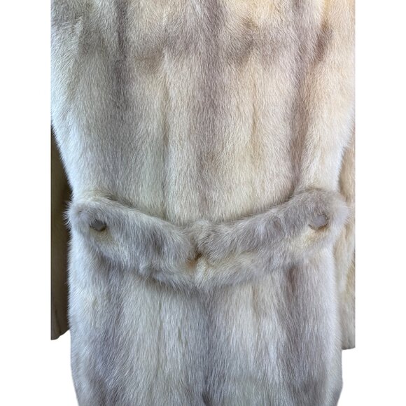 Gerber Memphis Vintage Beige Mink Fur Coat W/ Satin Lining & Pearl-Like Buttons - Picture 5 of 9